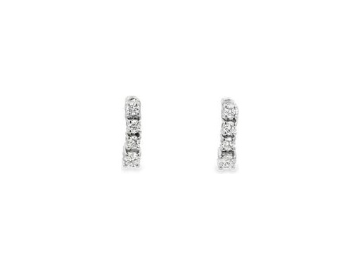 18K White Gold Short Drop Earrings with Natural Round Diamonds in Prong Setting